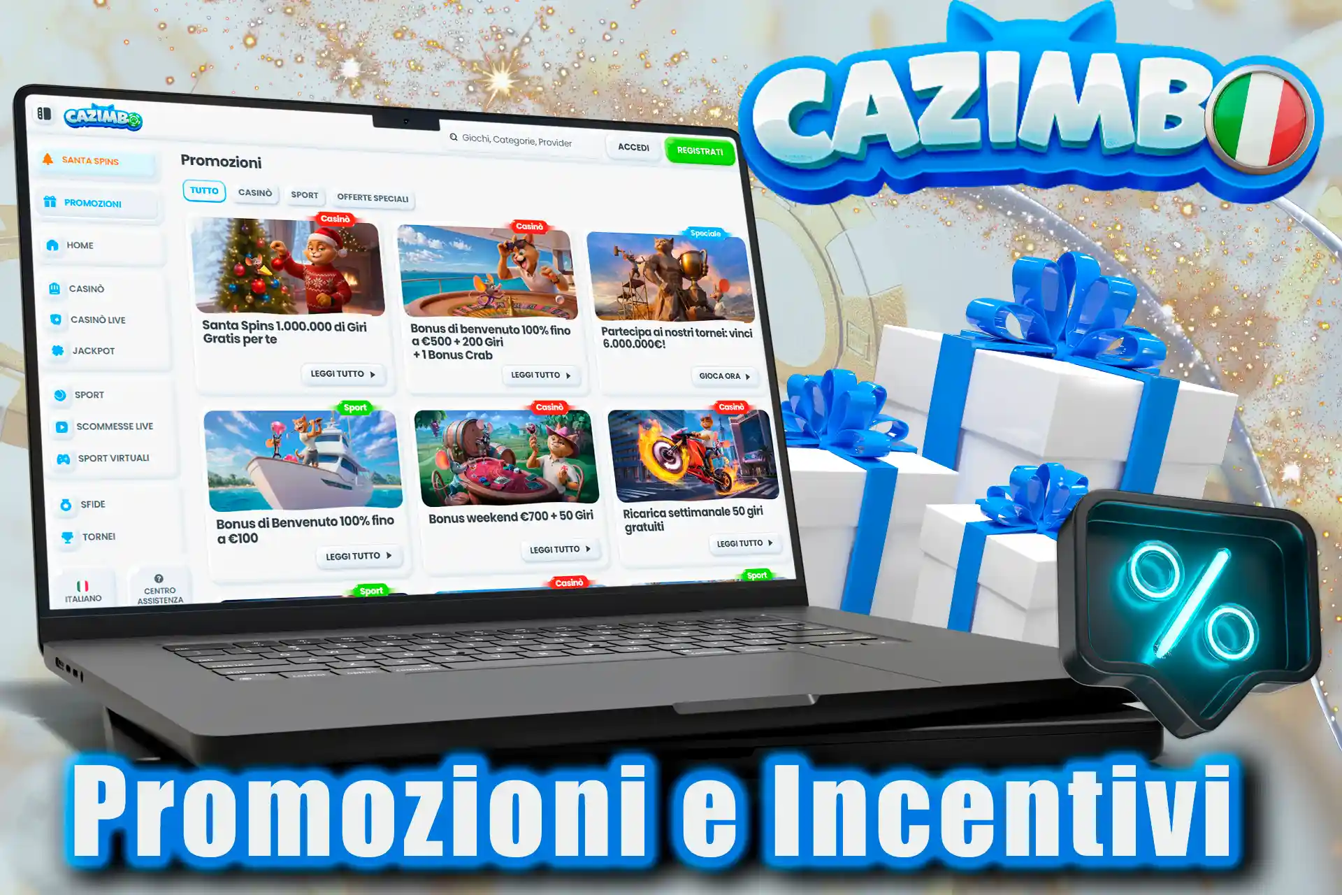 Many different bonuses and promotions